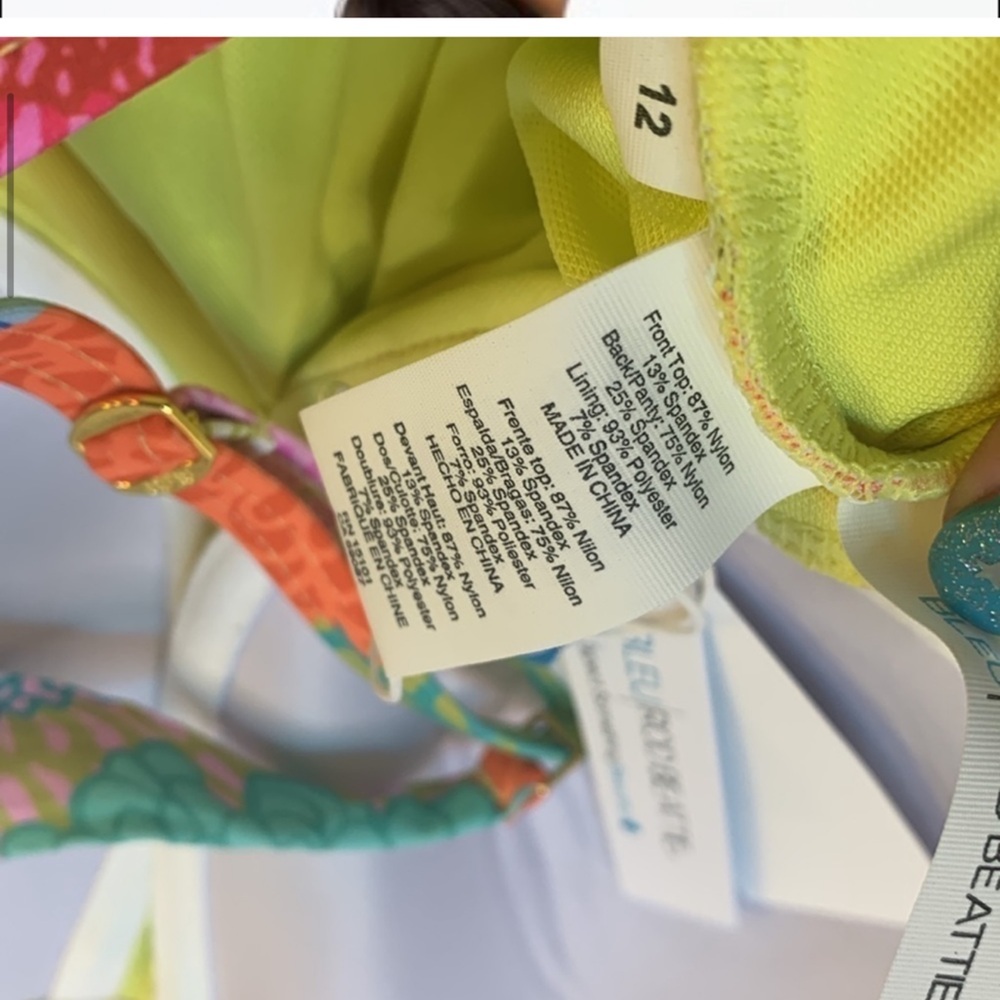 BLEU Rod Beattie SWIMSUIT, SHIRRED Slimming Tummy Control Bright Colorful $129 - Picture 8 of 15
